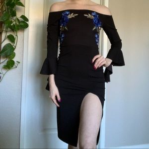 Missguided Black Midi Dress